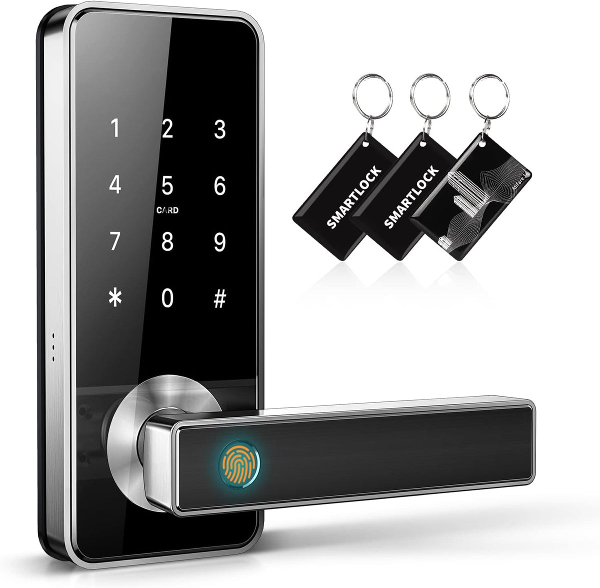 Black Fingerprint Digital Door Lock with Handle G591