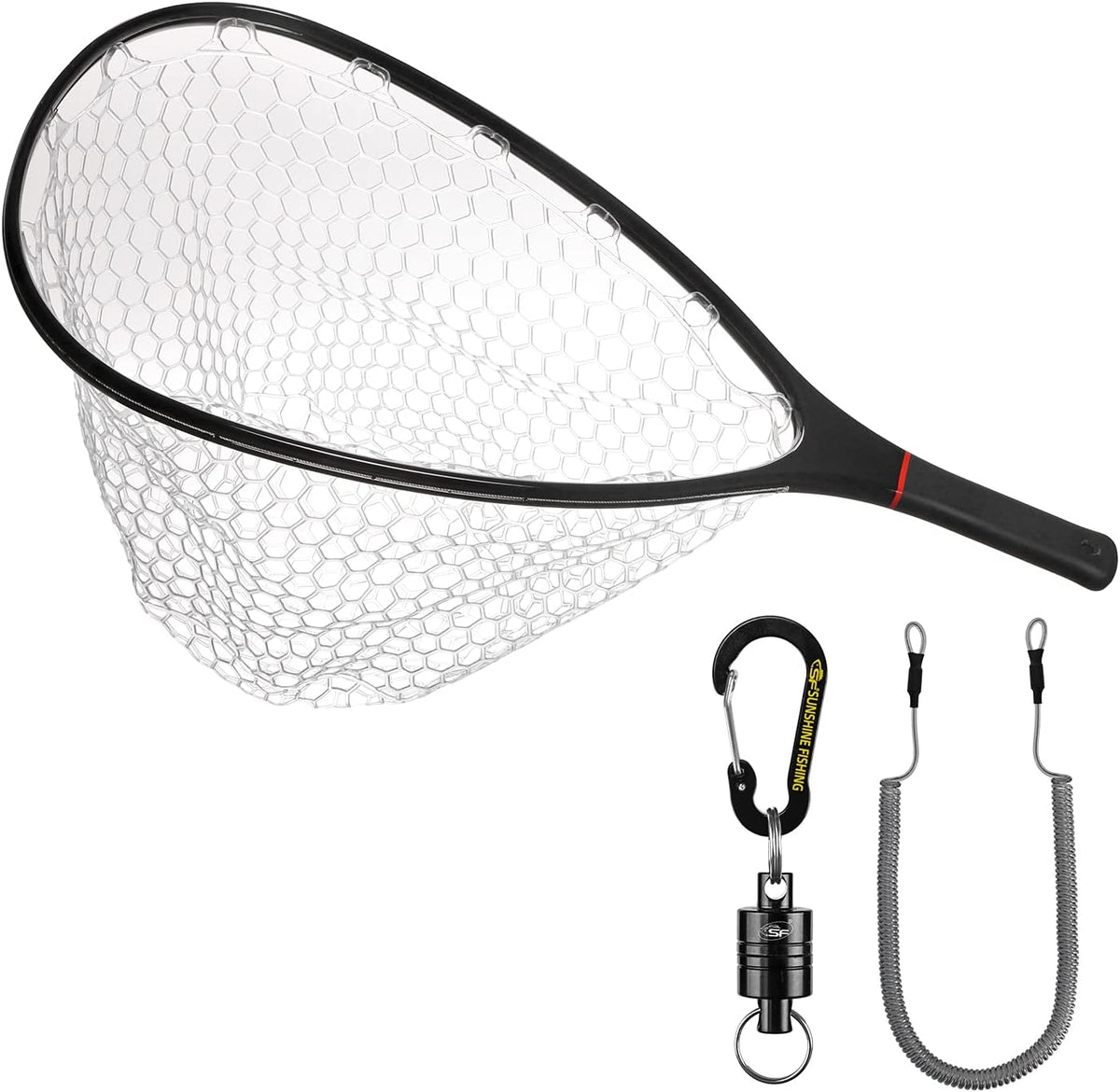 Carbon Fiber Landing Net Soft Silicone Rubber Mesh Pack of 2 F30382