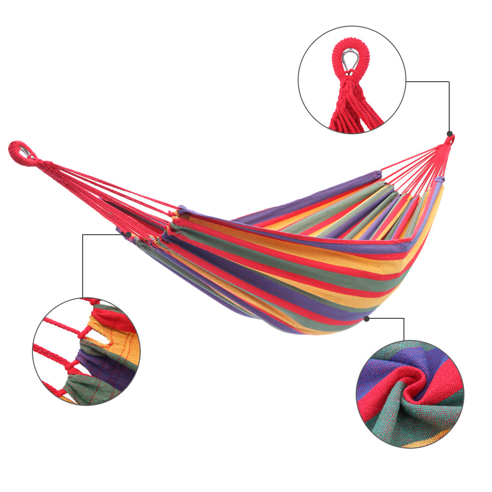 200*150cm Polyester and Cotton Hammock with 2 2M Ropes B219