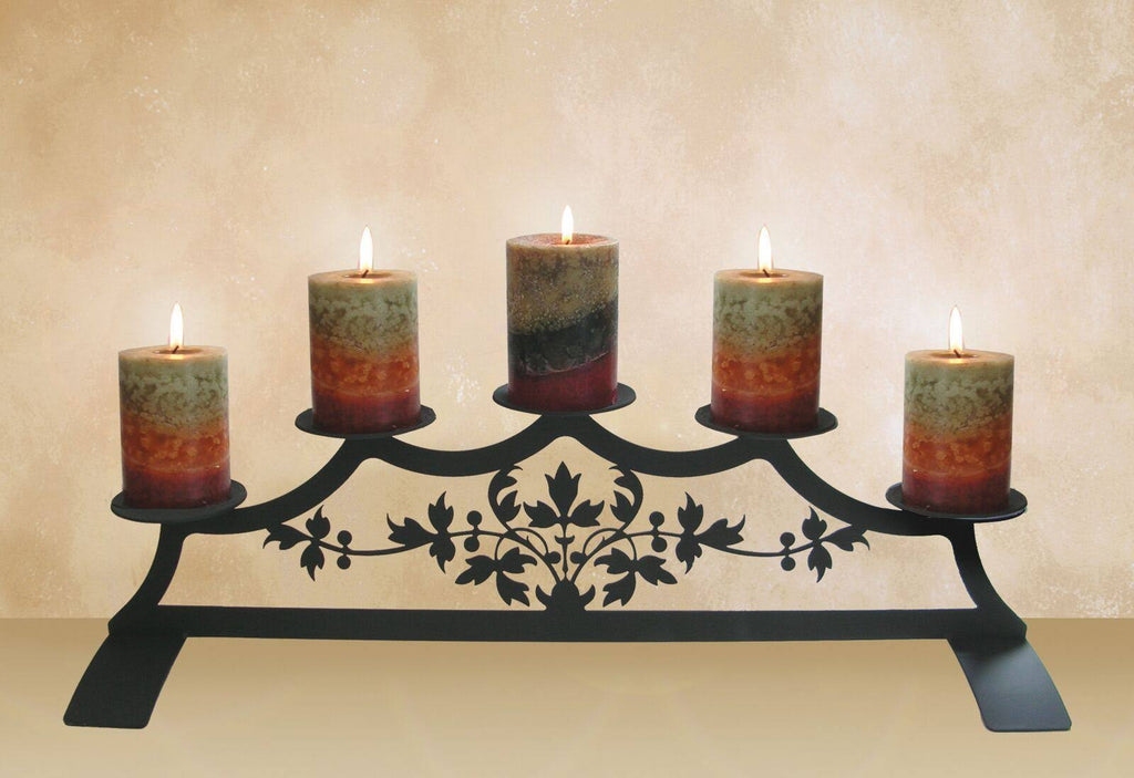 Pinecone Fireplace Pillar Candle Holder O972