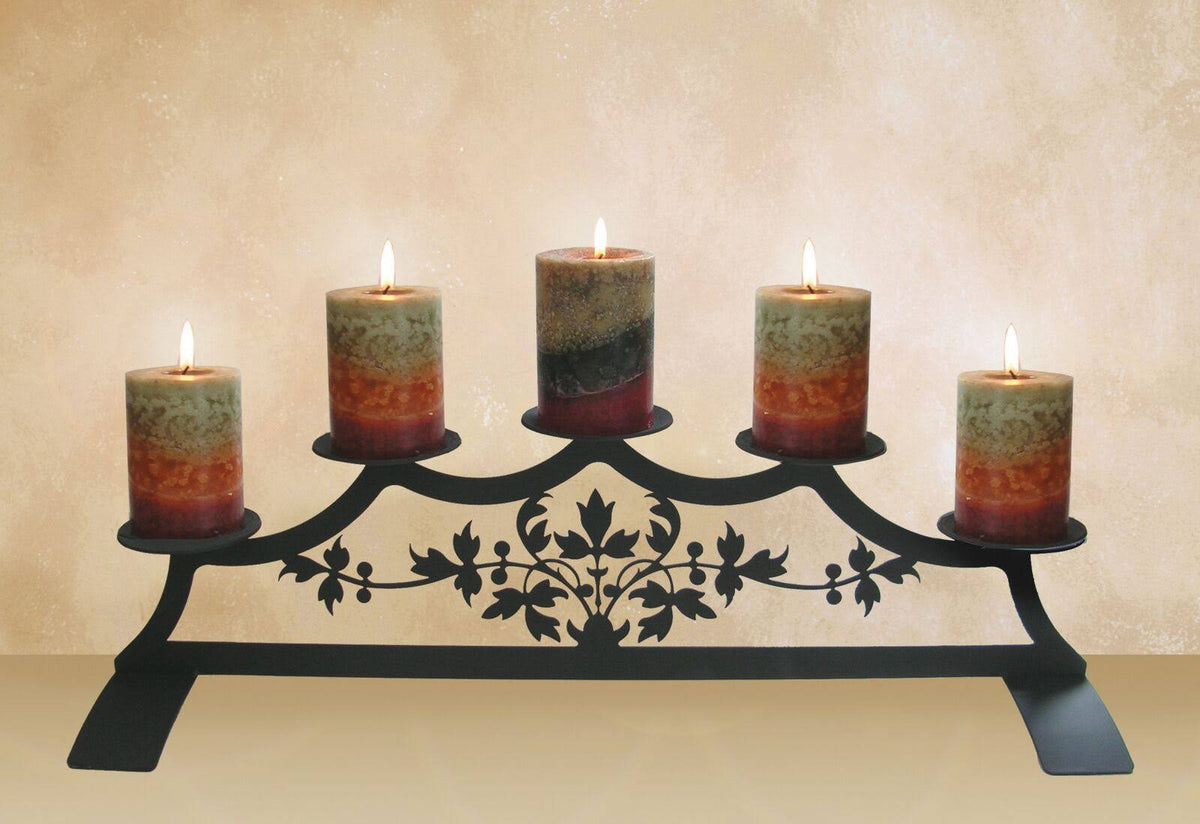 Pinecone Fireplace Pillar Candle Holder O972
