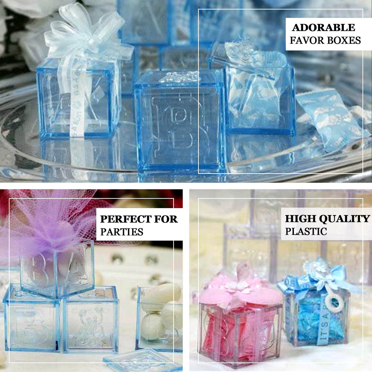 Pink Fillable Baby Blocks Party Favor Gift - 12/pk T940