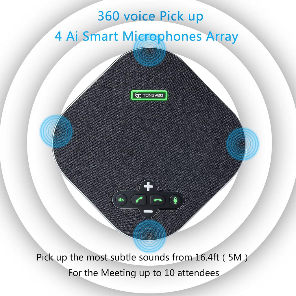 USB Speakerphone Conference Microphone with 4 AI Microphones Noise Cancellation A739