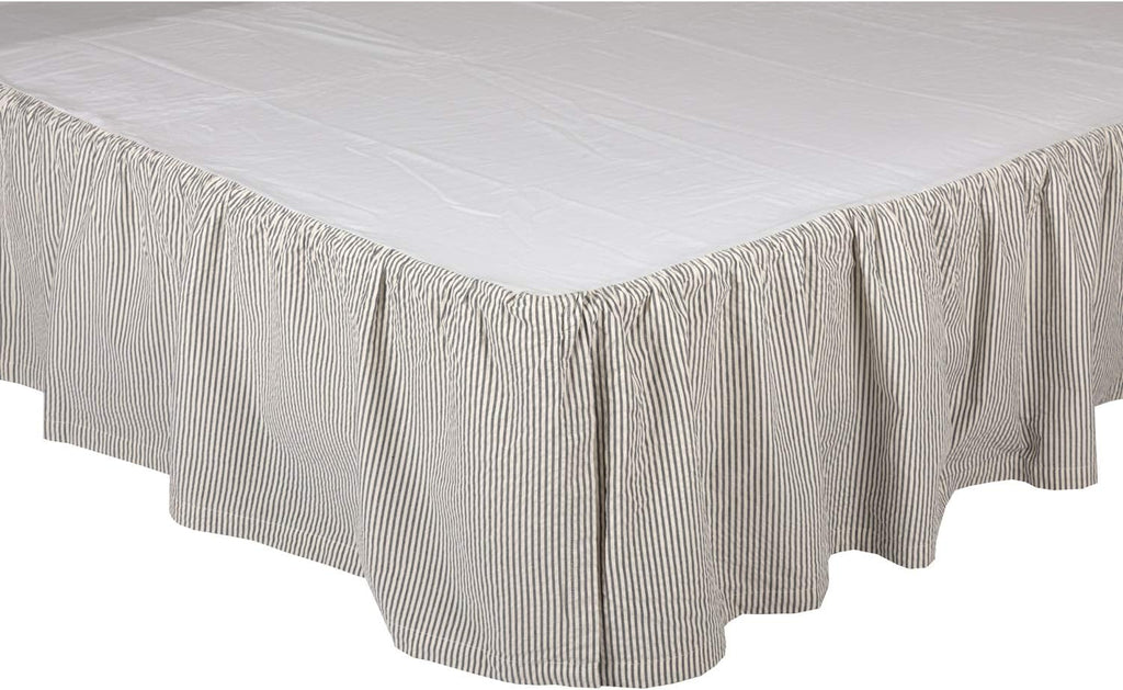 Denim Blue Cotton King Bed Skirt D82186