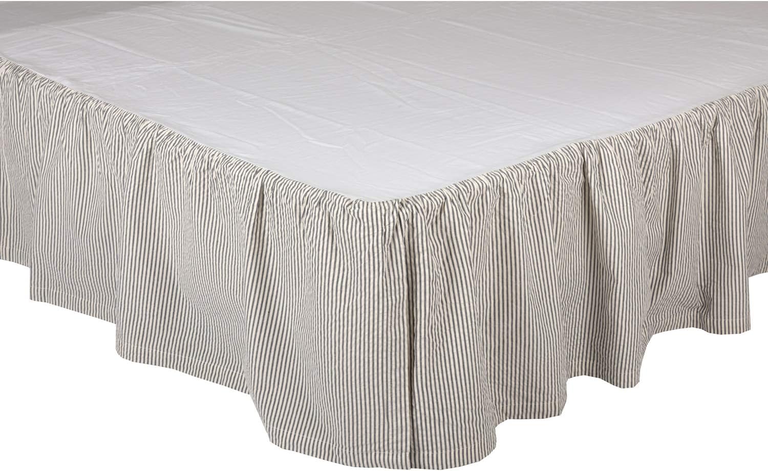 Denim Blue Cotton King Bed Skirt D82186