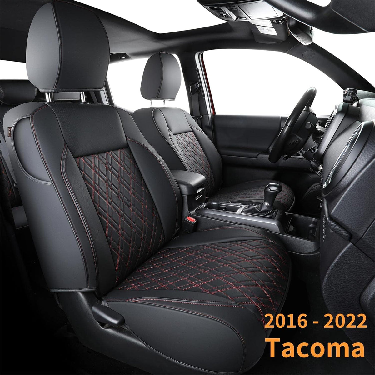 Black Water Proof Faux Leather Rear Seat Covers K757791