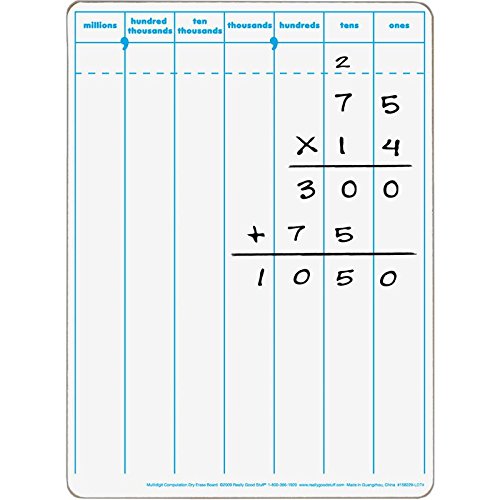 Multi-Digit Computation Two-Sided Dry Erase Board Set, 12” by 9” (Set of 6) Z801