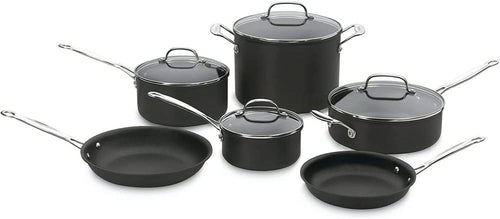 10-Piece Nonstick Hard-Anodized Cookware Set with 12-Piece Knife Set and Knife Sharpener G3450