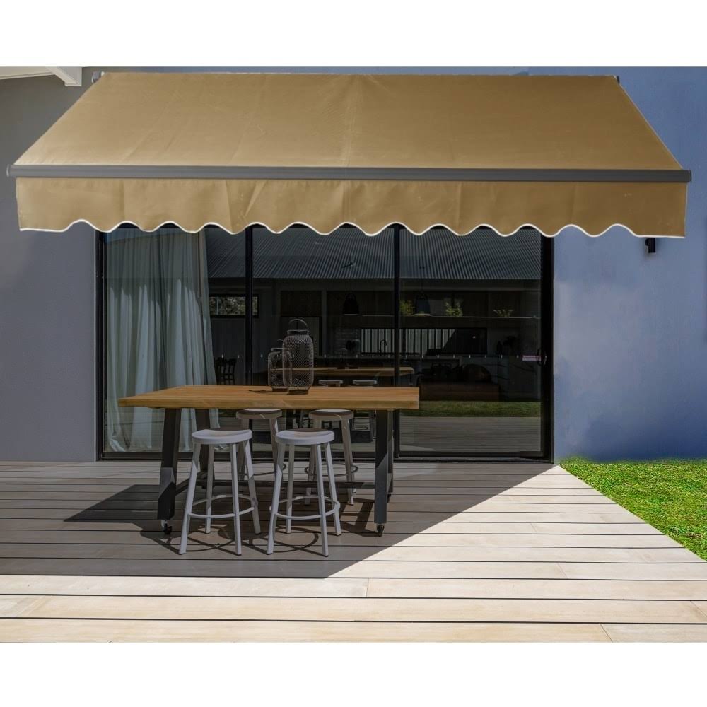 Motorized Retractable Black Frame Patio Awning 20 x 10 Feet C589613