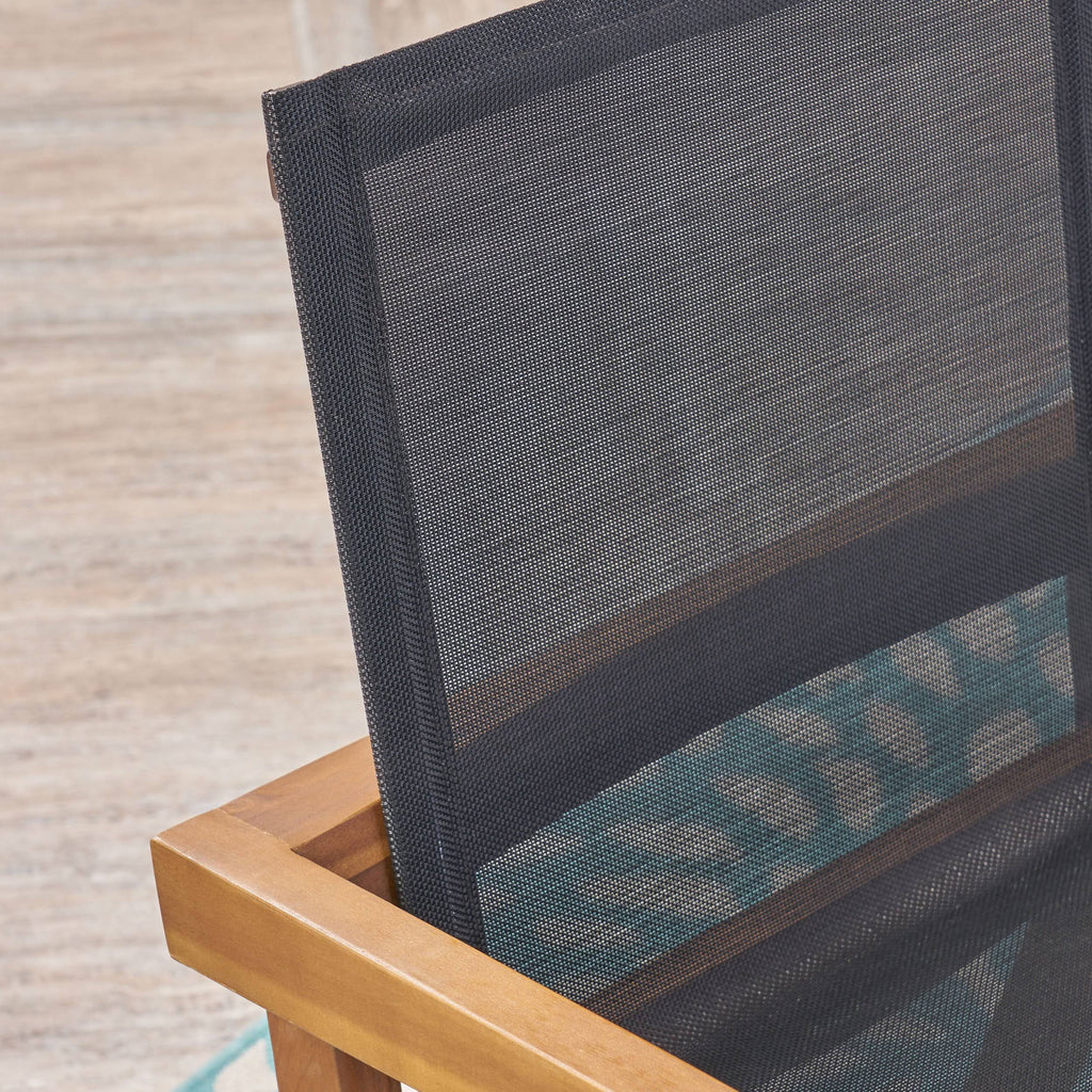 Acacia Wood and Mesh Dining Chairs (Set of 2) P2413
