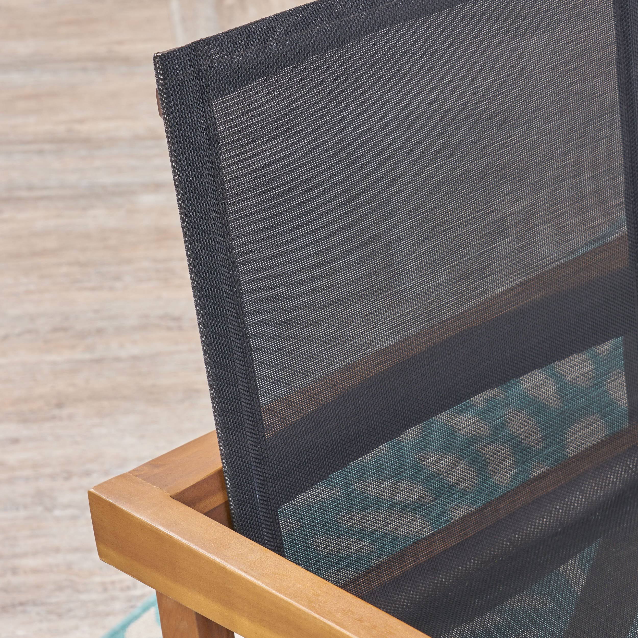 Acacia Wood and Mesh Dining Chairs (Set of 2) P2413