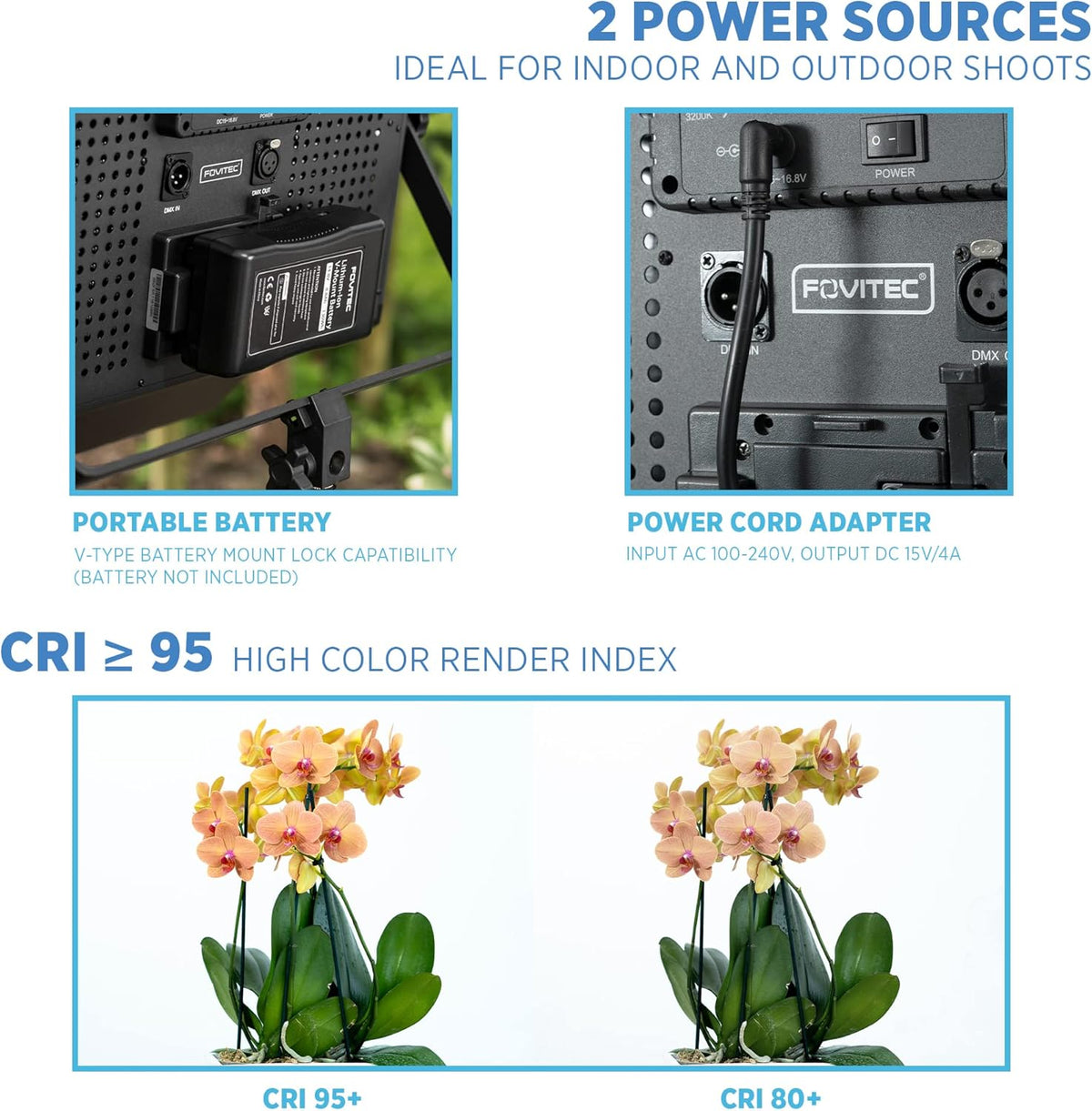 Portable 2-Light 600 LED Bi-Color Panel Kit with Cases & Stands P66798