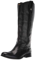 Black Button Lug Tall Boots K4533