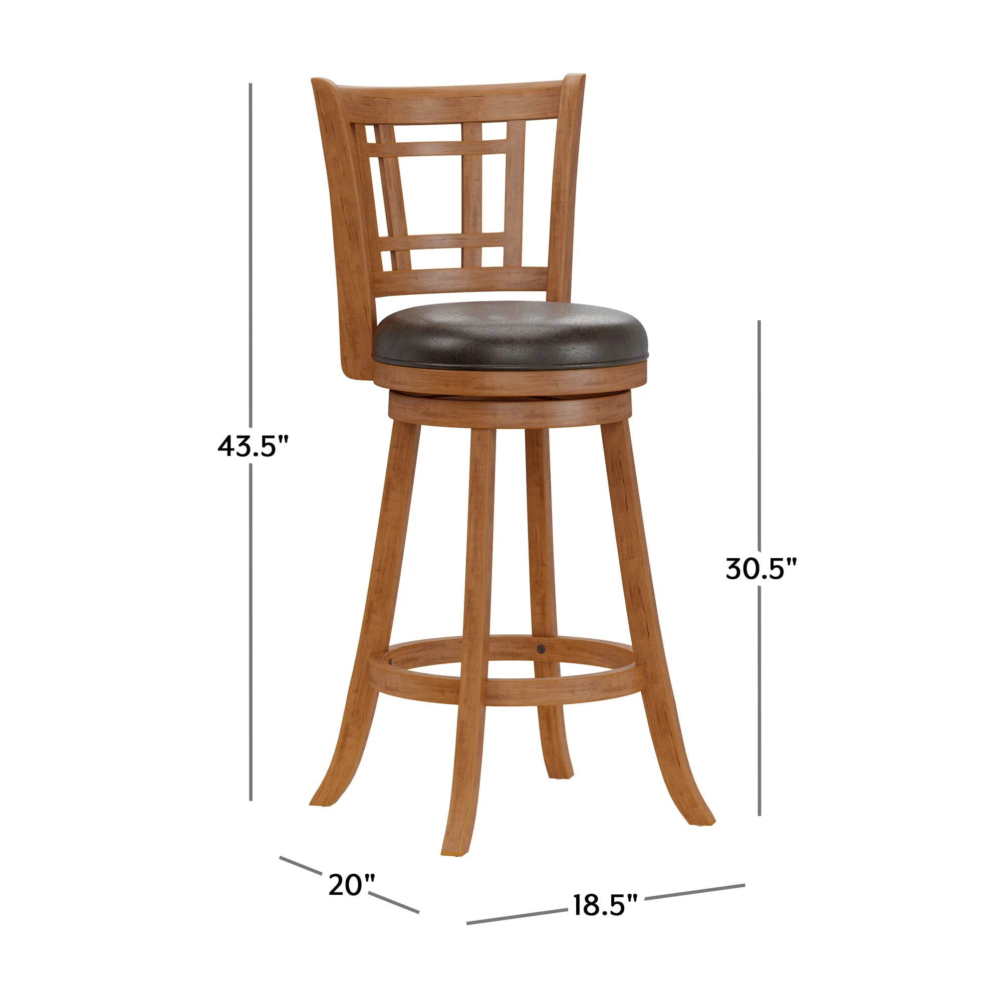Brown Swivel Bar Stool W7138