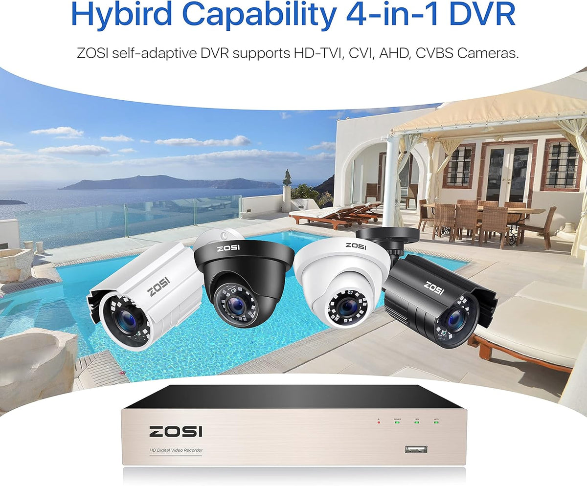 8CH 5MP Lite 4-in-1 Surveillance DVR Recorder with 2TB Hard Drive J930