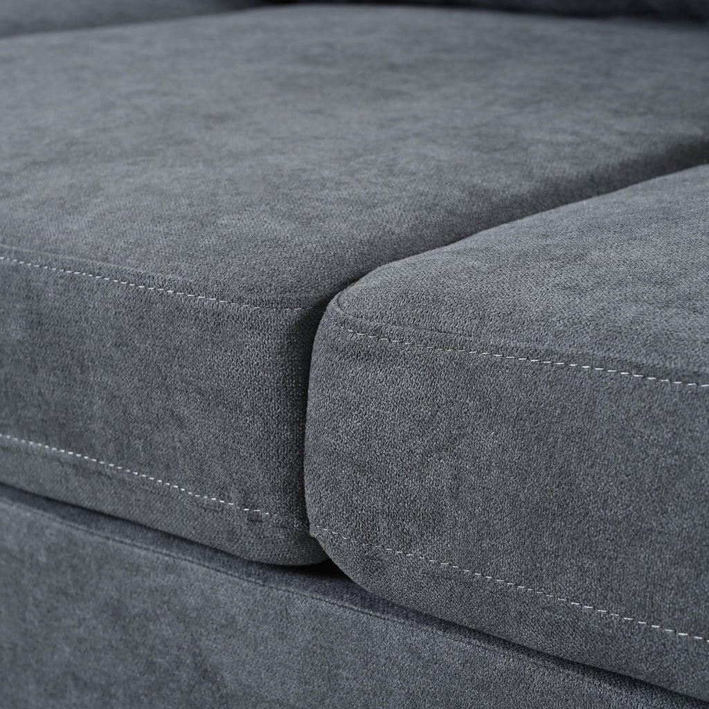 Gray 3 Seat Sofa with Removable Cushions and 2 Pillows L244749
