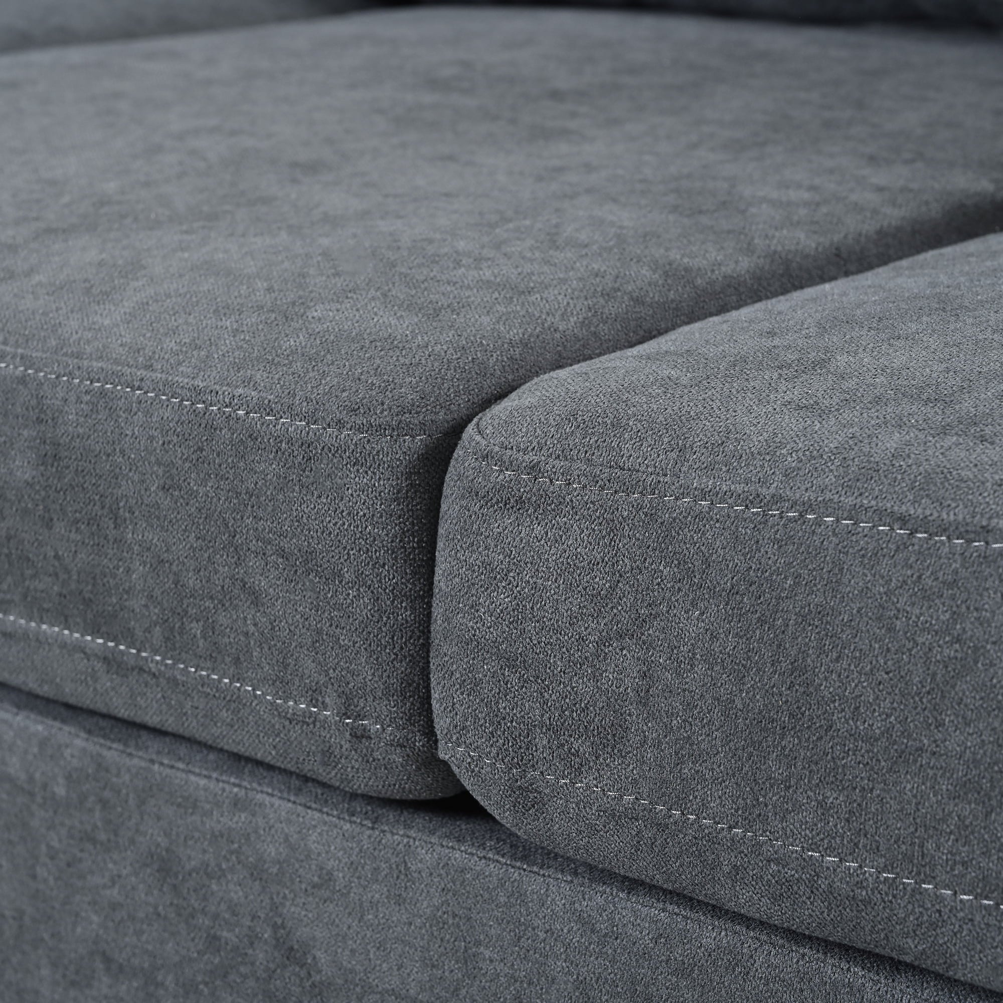 Gray 3 Seat Sofa with Removable Cushions and 2 Pillows L244749