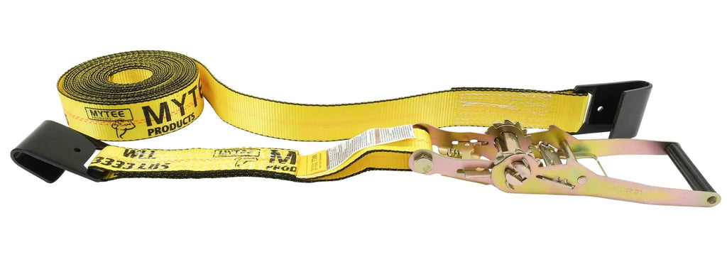 2" x 30' Ratchet Tie-Down Straps with Flat Hooks Yellow (4 Pack) J212