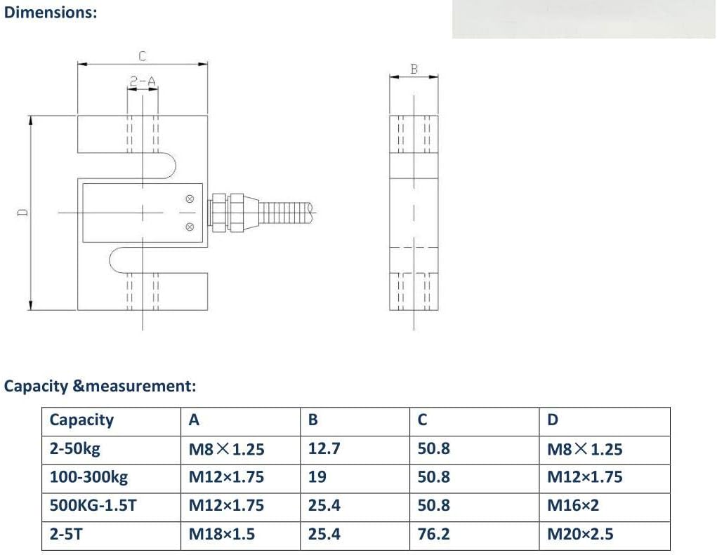 S-type Load Cell Sensor with Cable 3T D872946