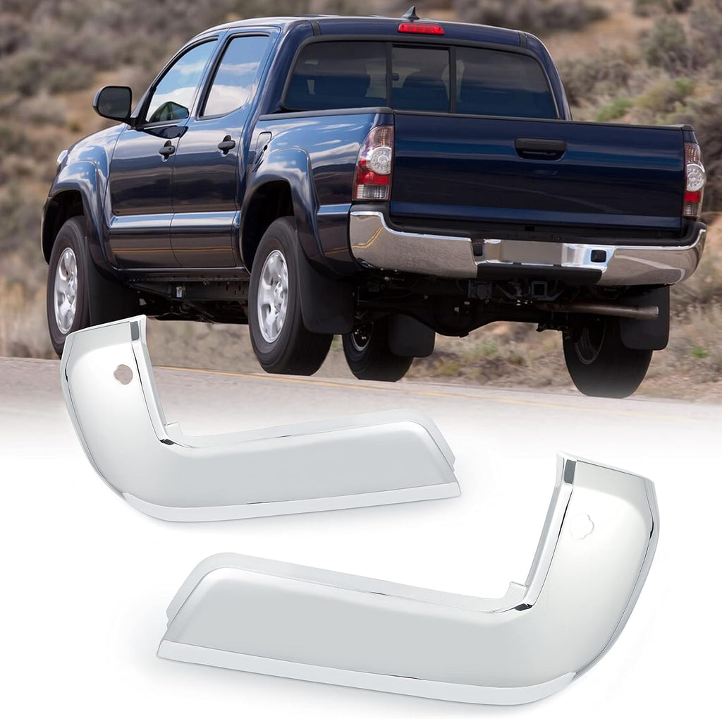 Chrome Rear Bumper End Cap with Sensor Hole Pair for Toyota Tacoma B65529