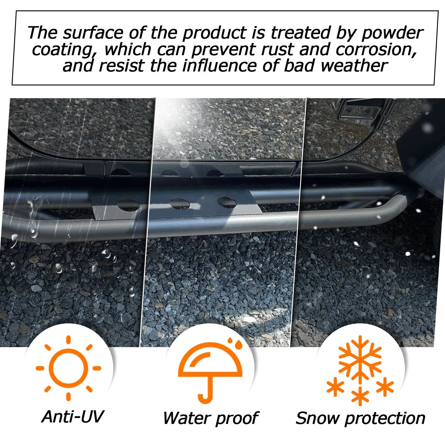 Side Step Nerf Bar Running Board Rock Slider Rail 2-Door Armor Guard U53612