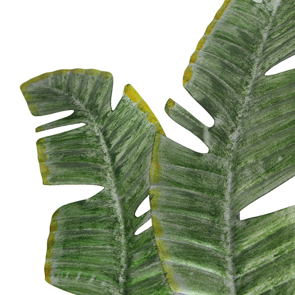 27 inch Metal Tropical Leaf Wall Hanging Plant Decor Art V122948