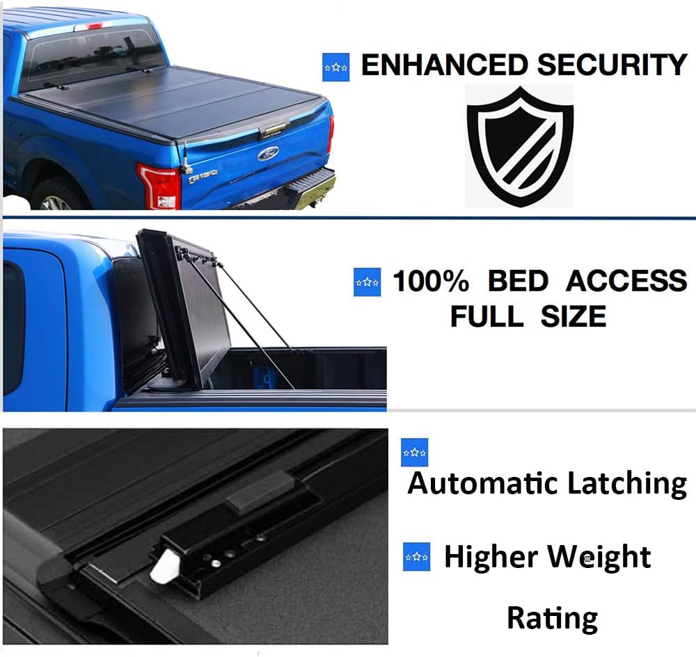 Fiberglass Hard Folding Waterproof Tonneau Cover for Ram 1500 2500 3500 5' 7" Bed L657