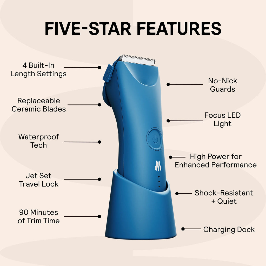 Body Hair Trimmer with Travel Pouch, Blue V88706
