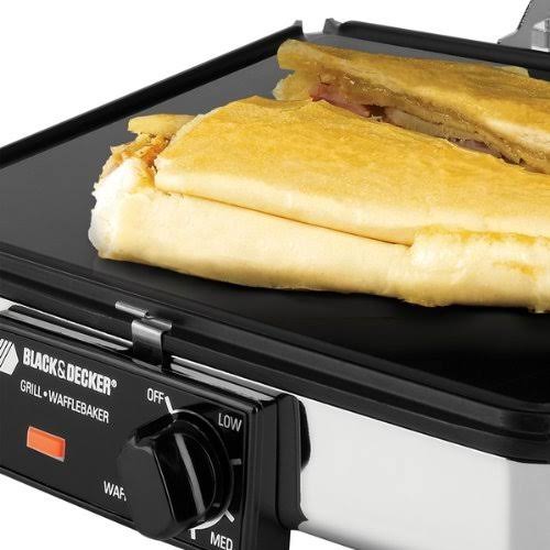 Compact Nonstick 3-in-1 Indoor Grill/Griddler & Waffle Maker with Chrome Housing G202