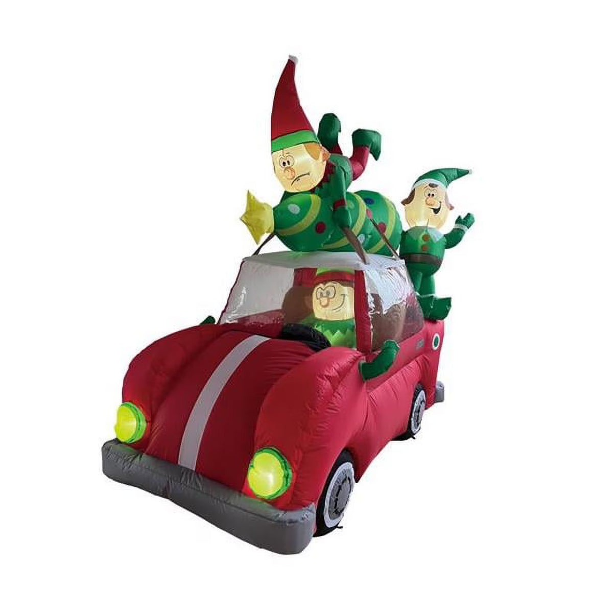 6.5 ft. Inflatable Animated Elf Christmas Tree Delivery Truck S449652