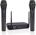 VHF Fixed Dual Frequency Wireless Microphone System with 2 Handheld Dynamic Transmitter Mics, Black C424275