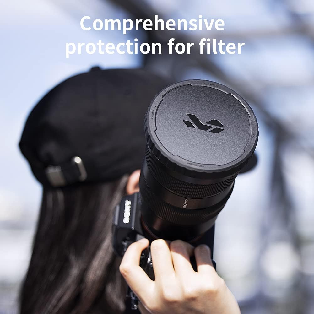 77mm Variable ND Lens Filter & Filter Cap Kit (2 Pcs) Adjustable Neutral Density ND2-ND32 with TPU Filter Cap F340
