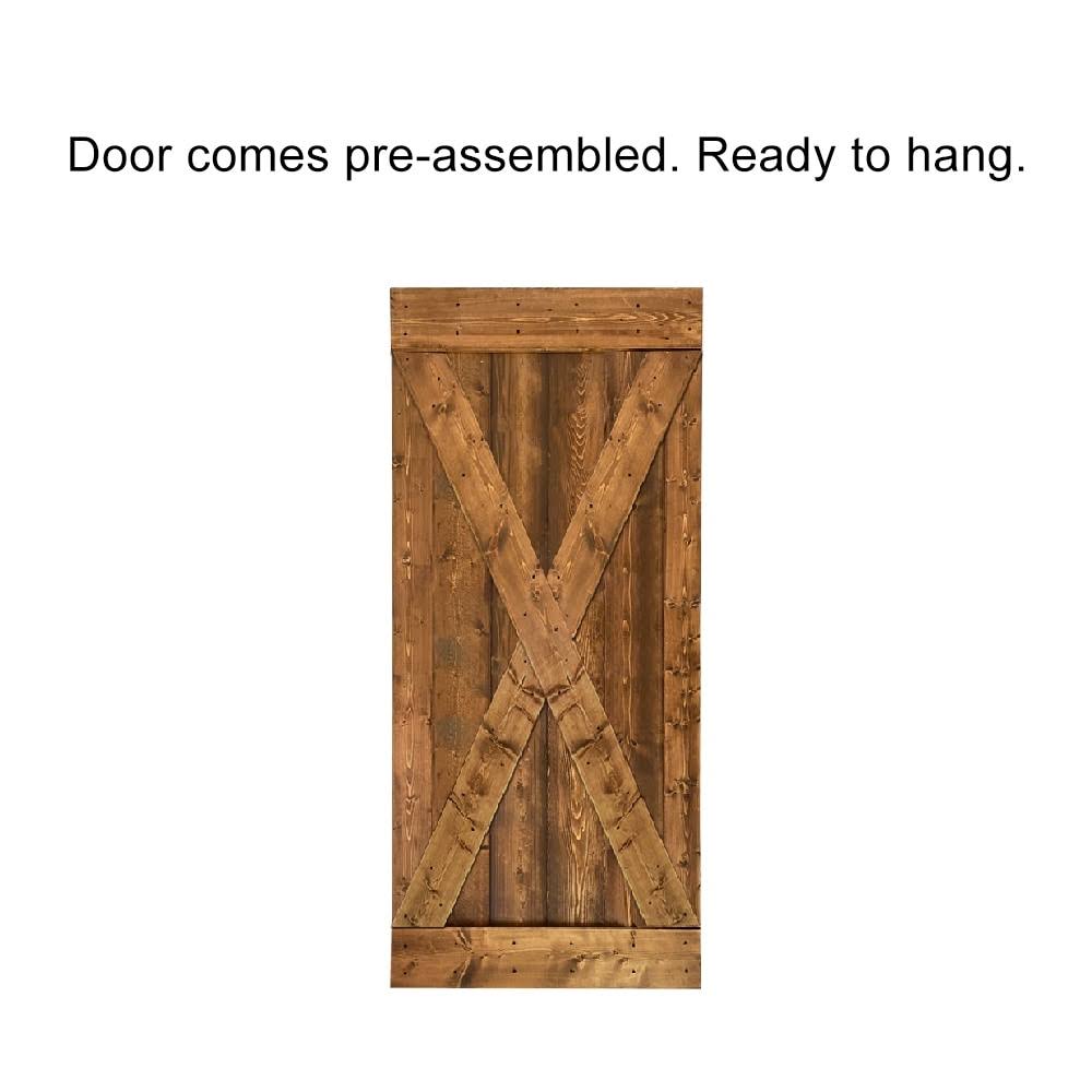 36 in. x 84 in. Espresso Stained Wood Interior Sliding Barn Door with Hardware Kit S780904
