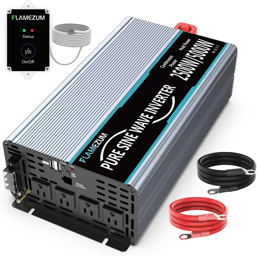 1500 Watt 12V DC to 110V AC Power Inverter with 2 USB Ports, Pack of 2 S492