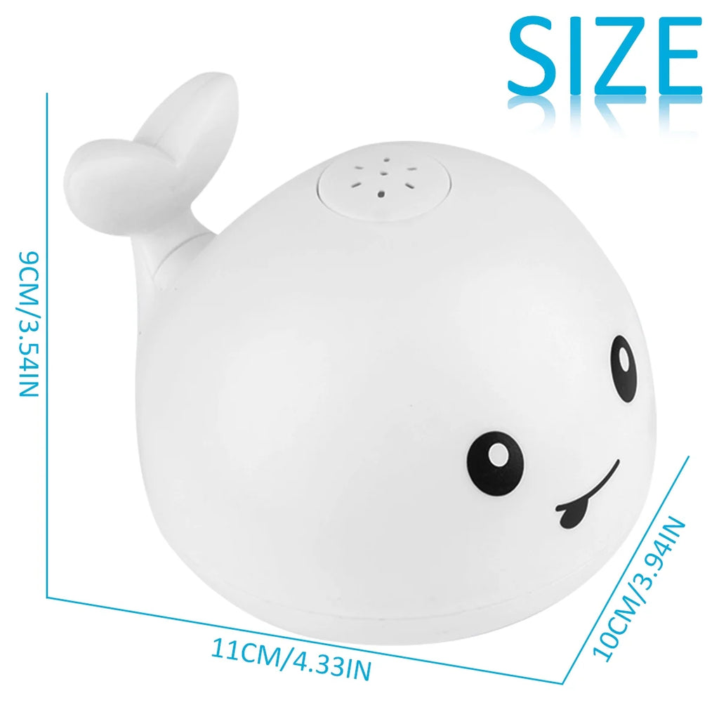 Whale Bath Toy with Light, Double Layer Waterproof Rechargeable Water Sprinkler Bath Toy U1352