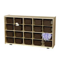 Mobile 20 Tray Storage with Brown Trays D321832