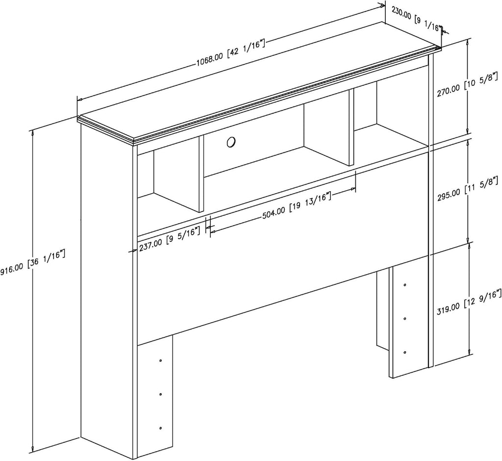 Country Pine Bookcase Headboard G90243
