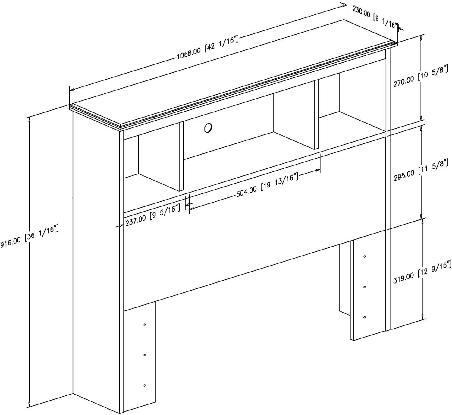 Country Pine Bookcase Headboard G90243