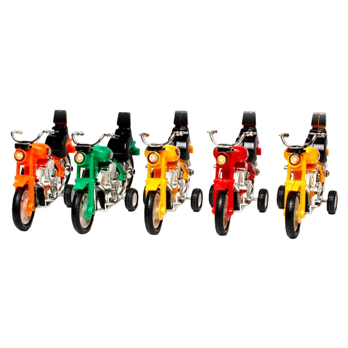 Set Of 5 Friction Powered Toy Motorcycles S501