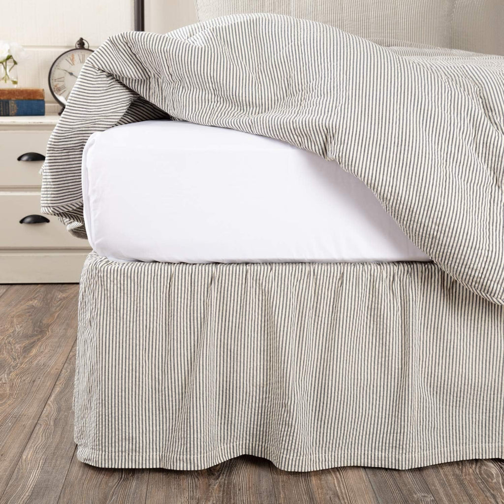 Denim Blue Cotton King Bed Skirt D82186