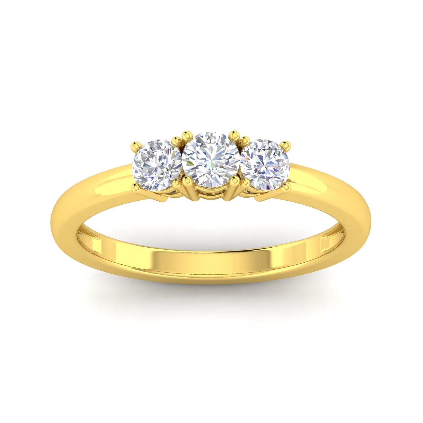 10k Yellow Gold Three Stone Diamond Ring X334