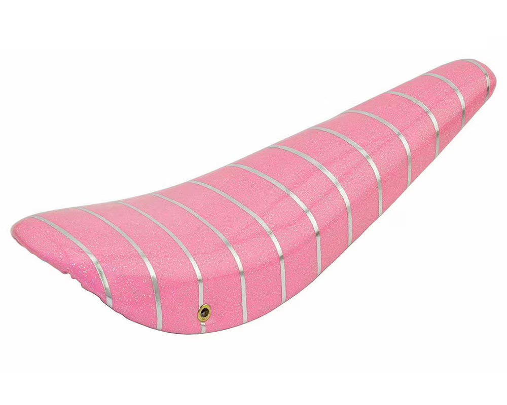Pink 20" Vinyl Banana Seat/Saddle with Silver Stripes P4909
