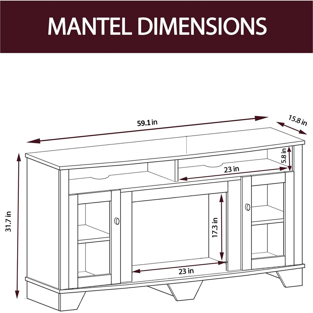 Cherry Electric Fireplace with Entertainment Stand I9433