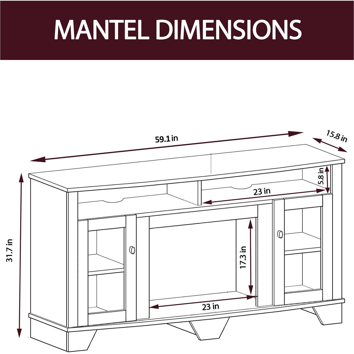 Cherry Electric Fireplace with Entertainment Stand I9433
