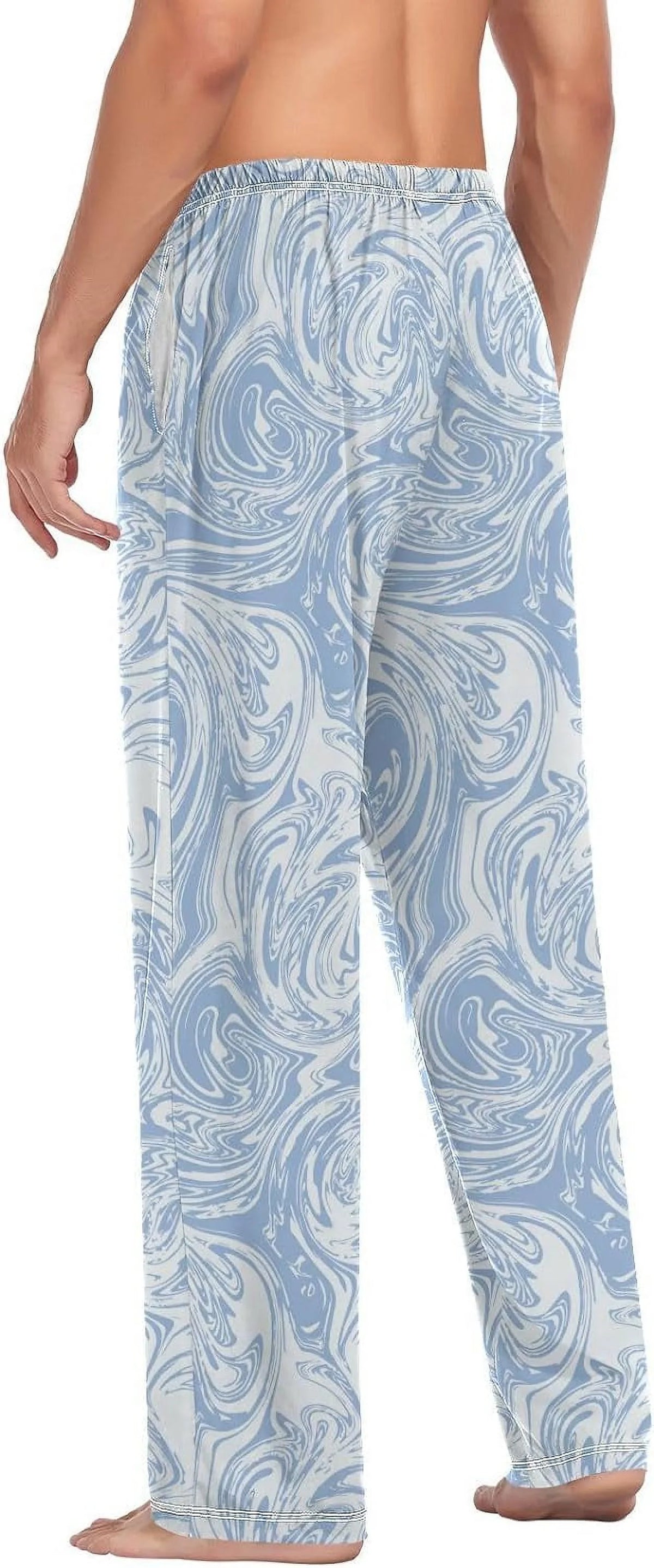 Marble Lounge Drawstring Men's Pajama Pants, Medium I1302
