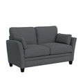 Gray Upholstered Loveseat with 2 Pillows L106