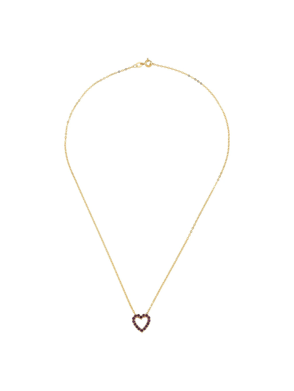 Amethyst Open Heart Pendant Necklace in 10kt Gold, 17" D737517