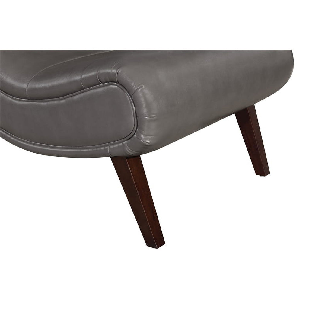Pewter Faux Leather Lounger with Ottoman H91142