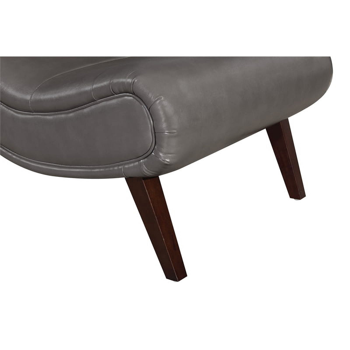 Pewter Faux Leather Lounger with Ottoman H91142