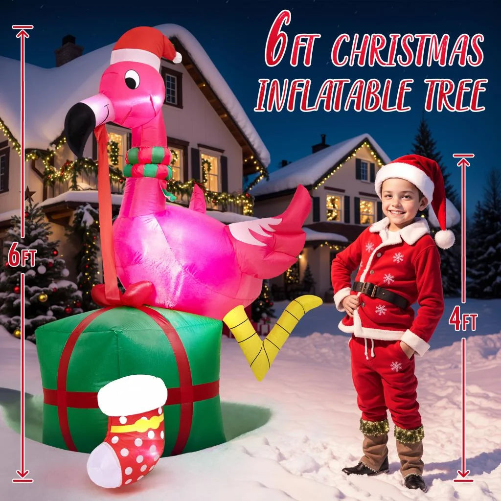 6FT Inflatable Flamingo with Built-in Light H9194
